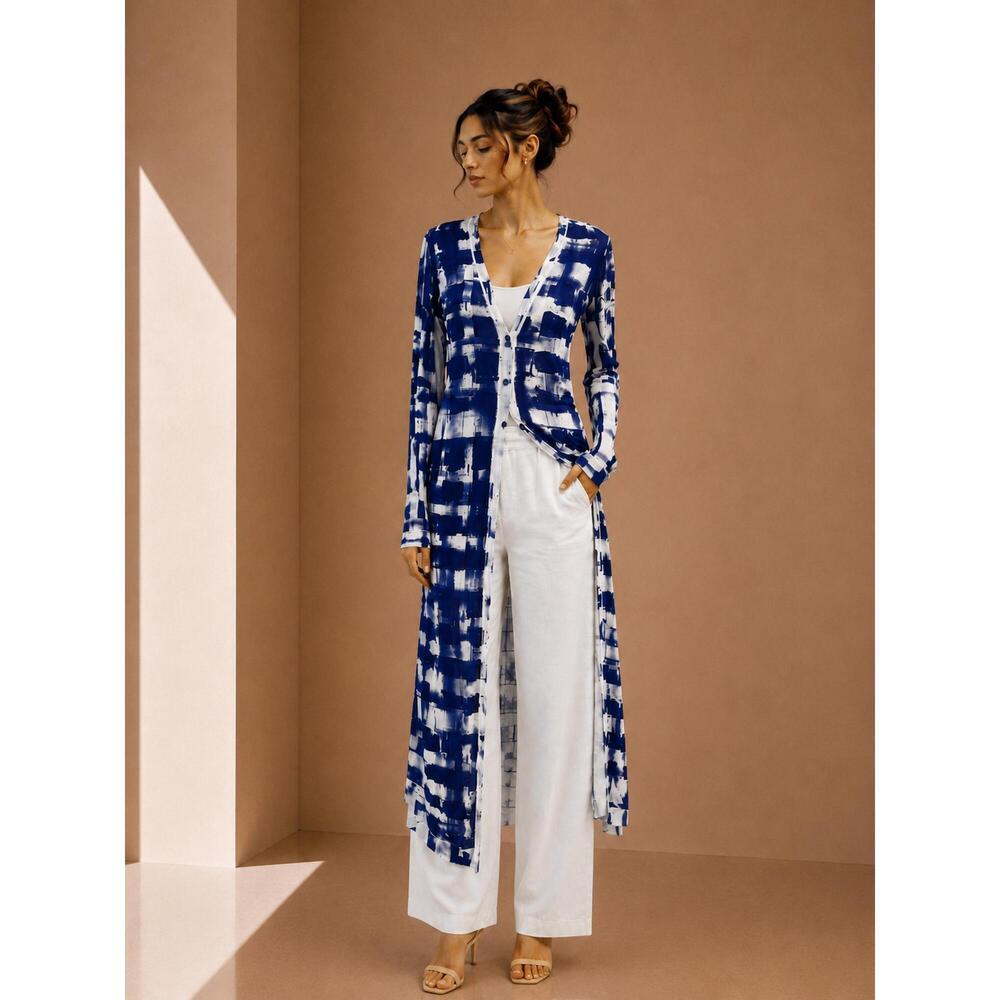 NEW PIER ANTONIO GASPARI jersey cardigan in indigo
